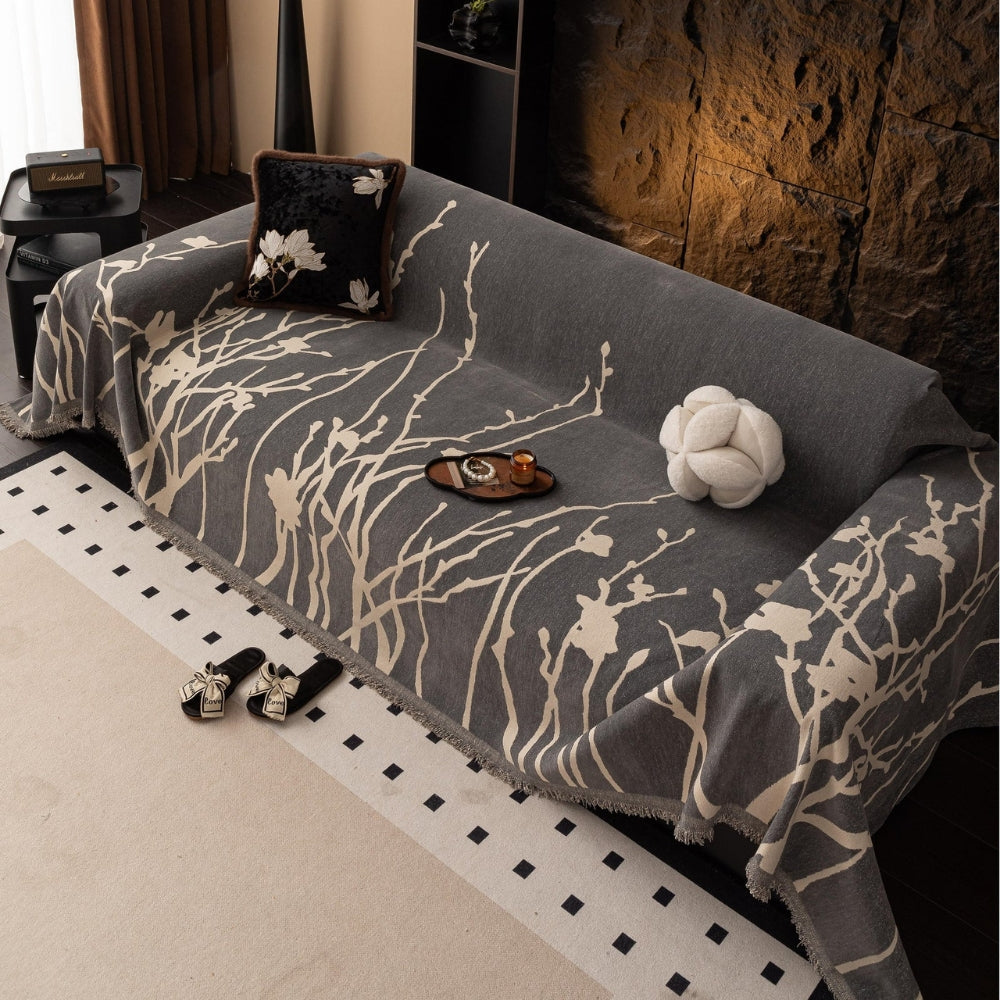 Talia Bankhoes voor Hoekbank - Chenille, Elegant Takkenpatroon 3