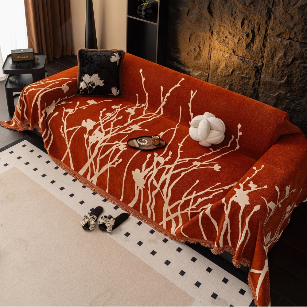 Talia Bankhoes voor Hoekbank - Chenille, Elegant Takkenpatroon 7