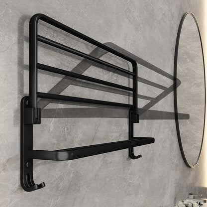 Talon Handdoekenrek Badkamer - Inklapbaar Zwart Staal, Ruimtebesparend 2