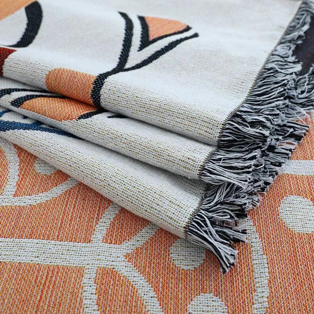 Tassel Tide Bankhoes voor Hoekbank - Katoen-Linnen, Ademend Jacquardontwerp 8