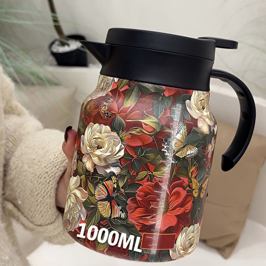 Tetra Theepot - Dubbelwandig RVS met Ingebouwde Zeef, 1000 ml 4