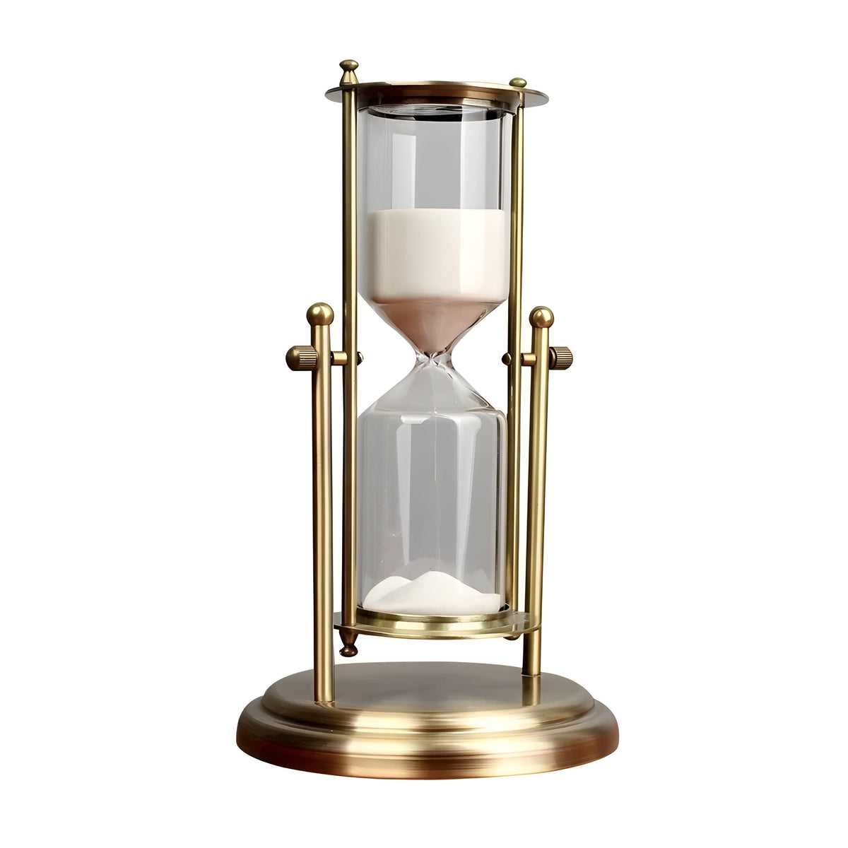 Tiberis Zandloper - Messing en Glas, Elegant Decoratief Uurwerk 1