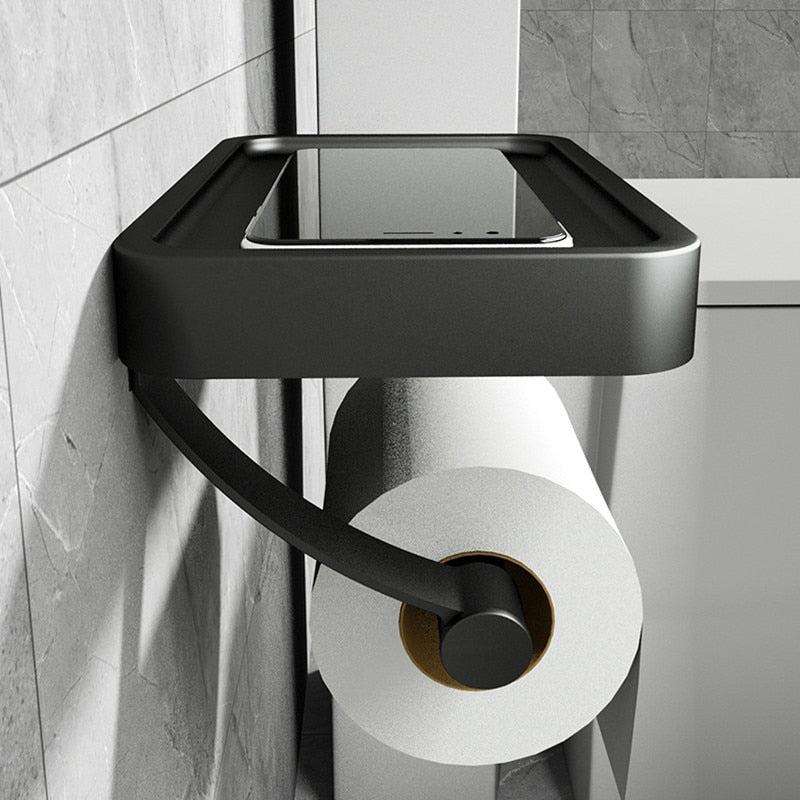 Tivaro Inbouw WC Rolhouder - Roestvrij Staal met Opbergplank 2
