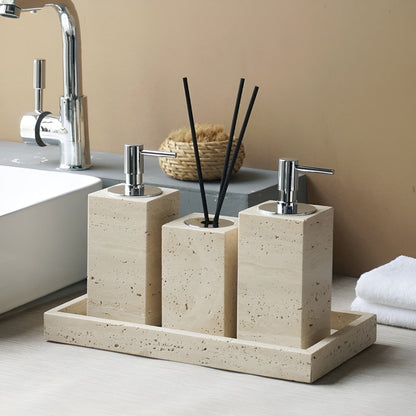 Trevano Badkamerset - Natuursteen Beige, Stijlvolle Accessoires 6