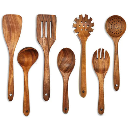 WoodVanta™ – Massief Acaciahouten Keukenset – Houten Keuken Gereedschap