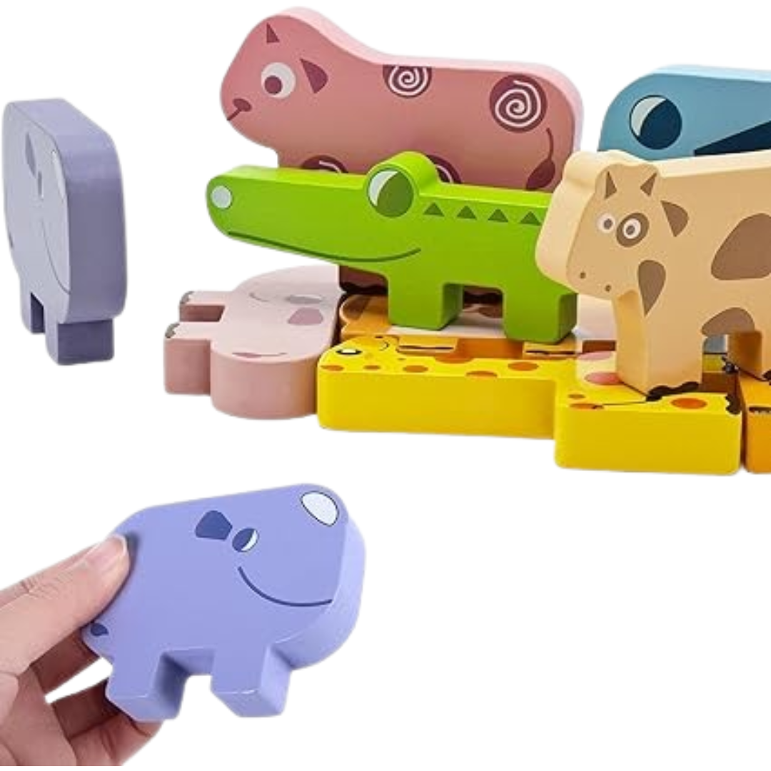 AnimalPals™ – Stapelbare houten dieren spel – Leren & Spelen