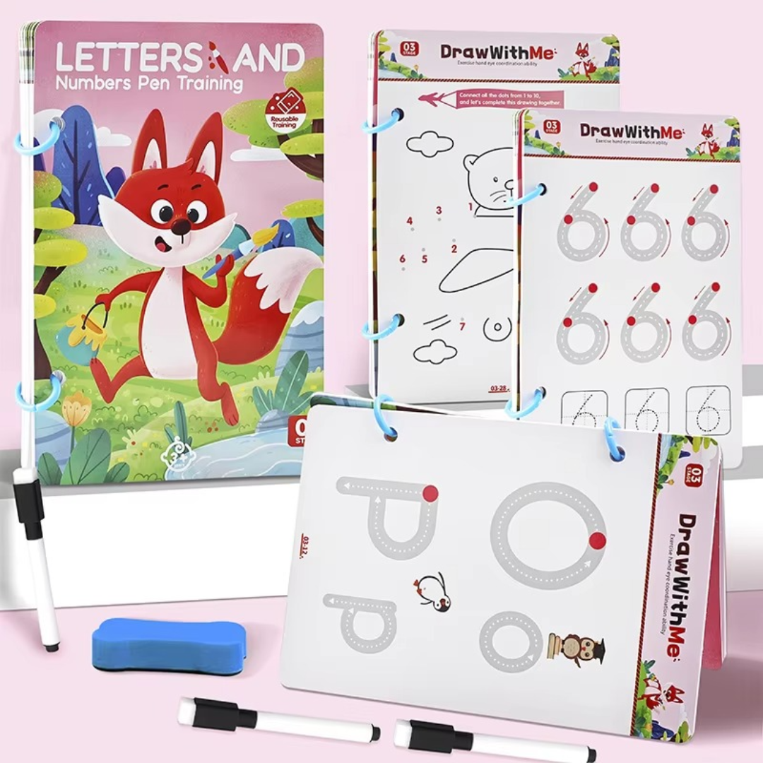 LineMaster™ – Herbruikbaar Pen-Oefenboek voor Kinderen – Schrijven en Tekenen Leren