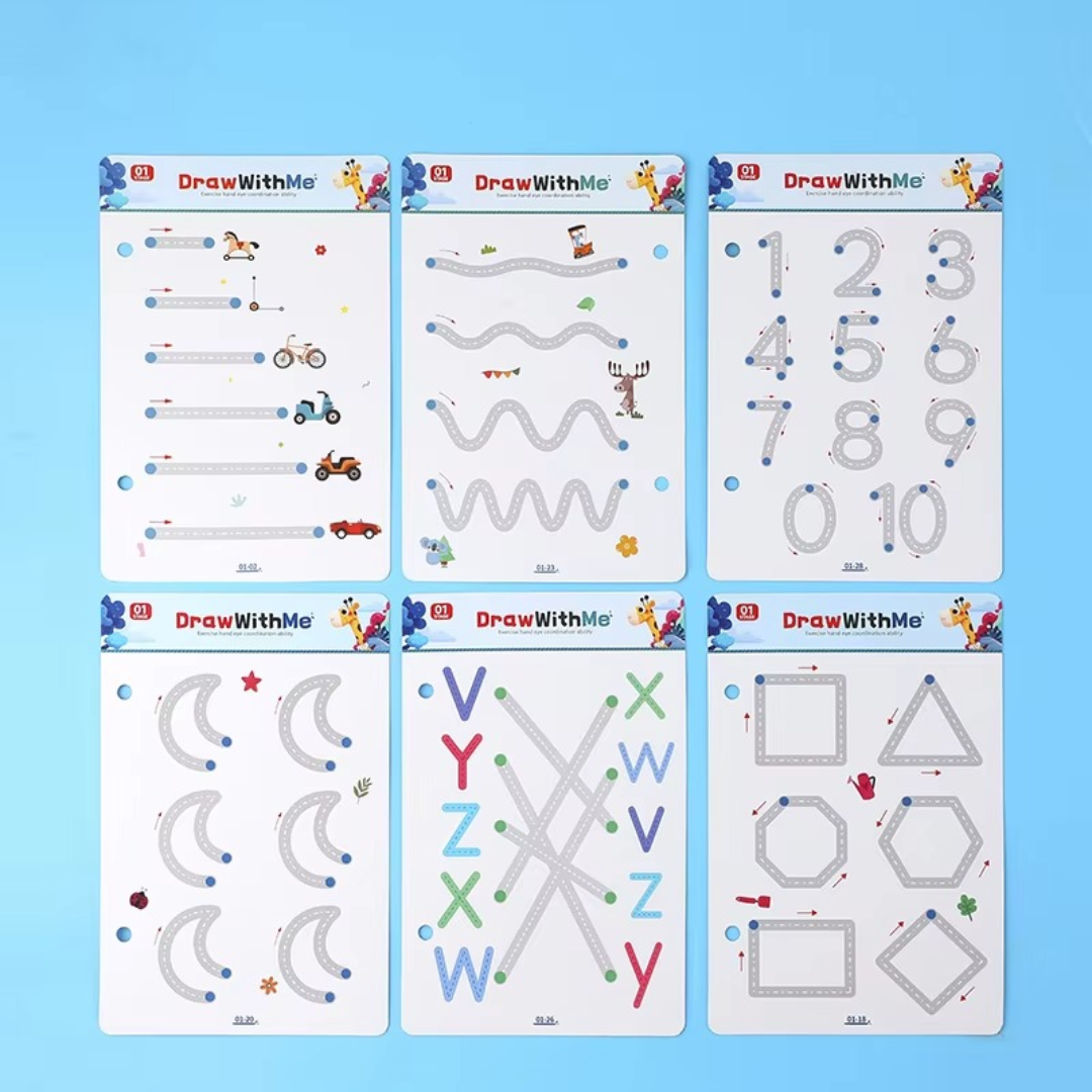 LineMaster™ – Herbruikbaar Pen-Oefenboek voor Kinderen – Schrijven en Tekenen Leren