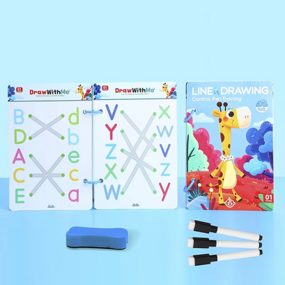 LineMaster™ – Herbruikbaar Pen-Oefenboek voor Kinderen – Schrijven en Tekenen Leren