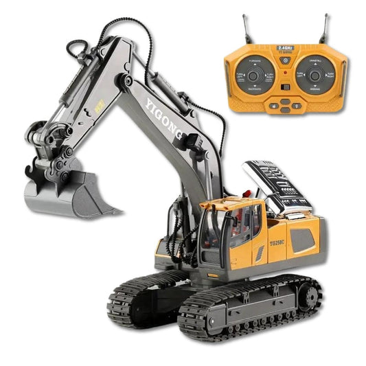 DiggerMaster™ – Realistische RC Graafmachine met 11 Functies – Afstandsbediend Bouwvoertuig