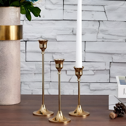 Vento Kaarsenhouder Set - Koper, Vintage Design 3-delig 0