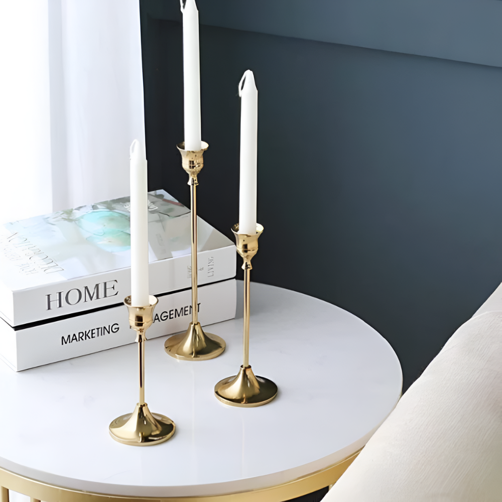 Vento Kaarsenhouder Set - Koper, Vintage Design 3-delig 1