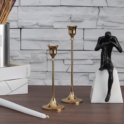 Vento Kaarsenhouder Set - Koper, Vintage Design 3-delig 3