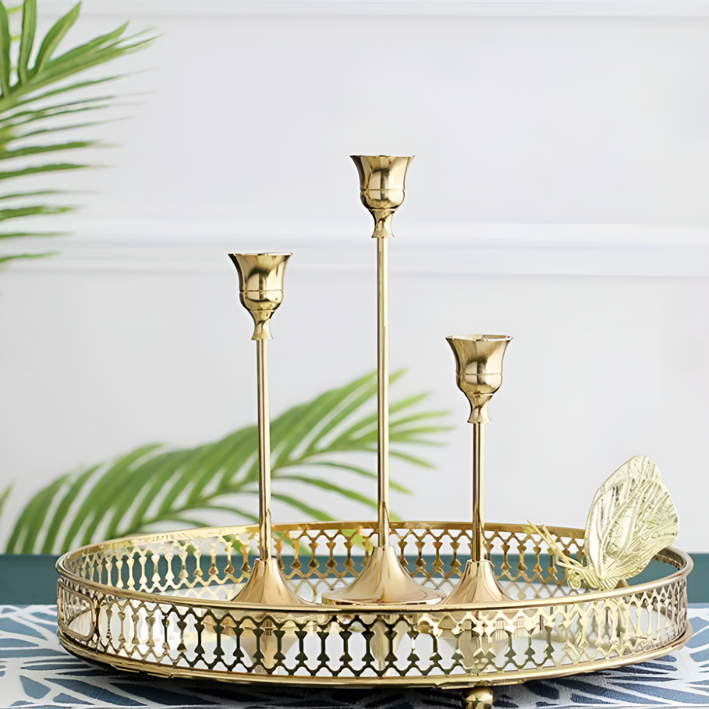 Vento Kaarsenhouder Set - Koper, Vintage Design 3-delig 6