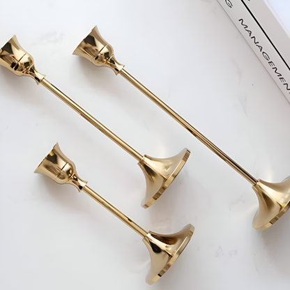 Vento Kaarsenhouder Set - Koper, Vintage Design 3-delig 7