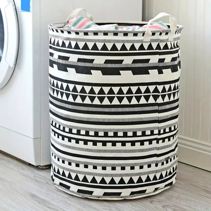 Vexa Wasmand - Opvouwbaar, Tribaal Zwart-Wit Geometrisch Patroon 0