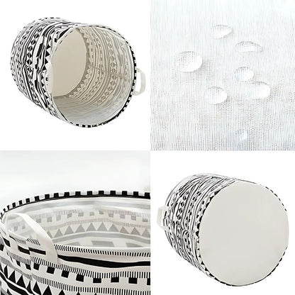 Vexa Wasmand - Opvouwbaar, Tribaal Zwart-Wit Geometrisch Patroon 3