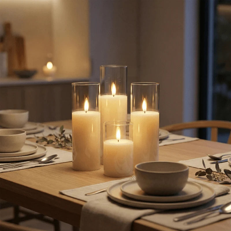 Viora LED Kaarsen Set - Vlamloos, Timerfunctie, Set van 9 Batterijgevoed 1