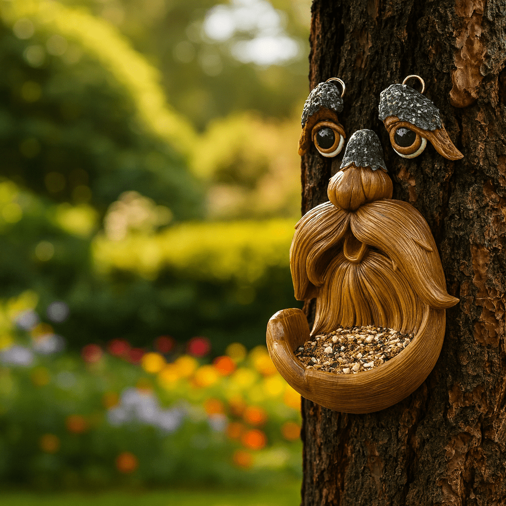 TreeTaleNest™ – Boomgezicht Vogelhuisje van Hars – Betoverende Tuin Decoratie