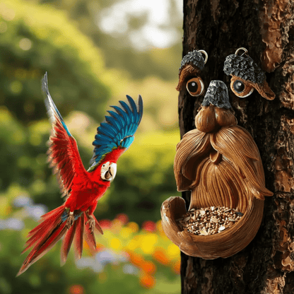 TreeTaleNest™ – Boomgezicht Vogelhuisje van Hars – Betoverende Tuin Decoratie