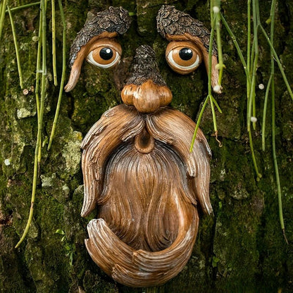 TreeTaleNest™ – Boomgezicht Vogelhuisje van Hars – Betoverende Tuin Decoratie