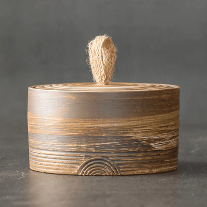 Wako Opbergpot - Japans Aardewerk met Henneptouw, Wabi-Sabi Design 0
