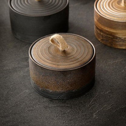 Wako Opbergpot - Japans Aardewerk met Henneptouw, Wabi-Sabi Design 1