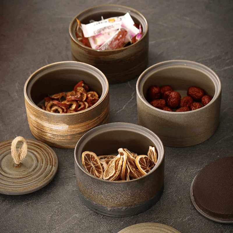 Wako Opbergpot - Japans Aardewerk met Henneptouw, Wabi-Sabi Design 5