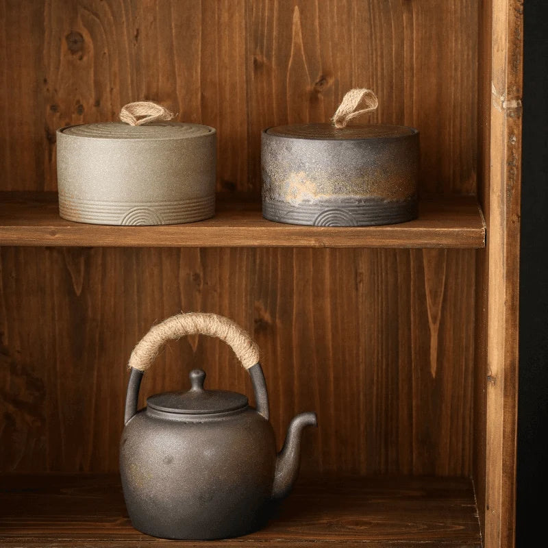 Wako Opbergpot - Japans Aardewerk met Henneptouw, Wabi-Sabi Design 6