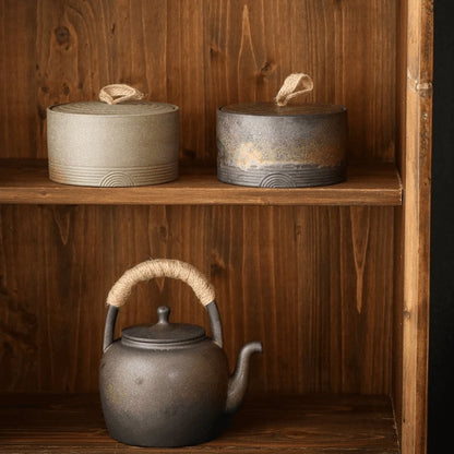 Wako Opbergpot - Japans Aardewerk met Henneptouw, Wabi-Sabi Design 6