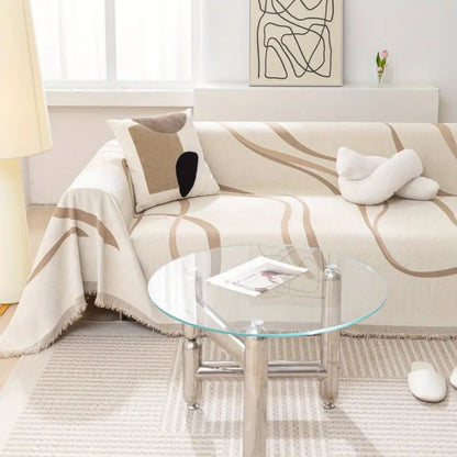 Waveline Bankhoes - Chenille, Antislip Design voor Fauteuils en 3-Zitsbanken 0