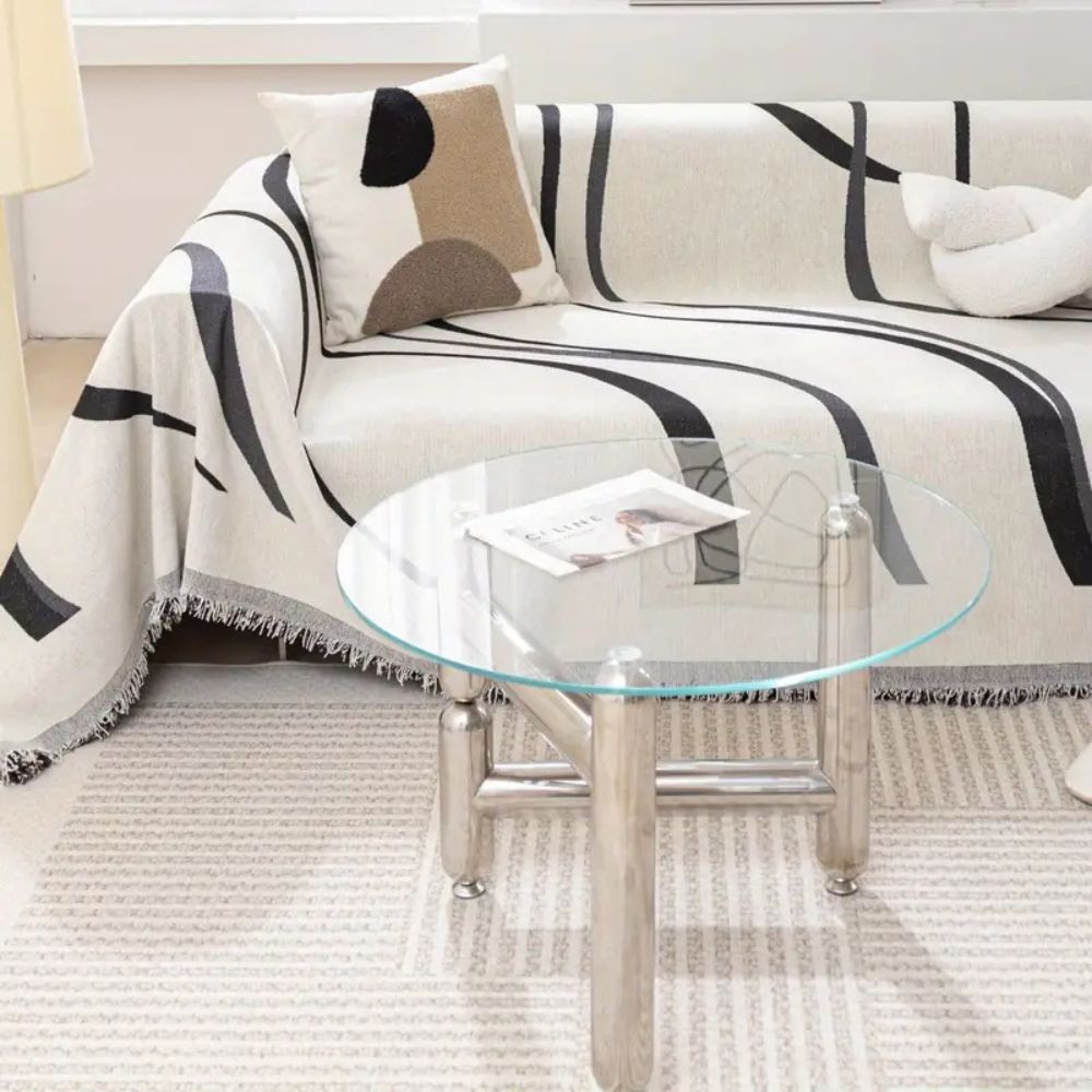 Waveline Bankhoes - Chenille, Antislip Design voor Fauteuils en 3-Zitsbanken 5