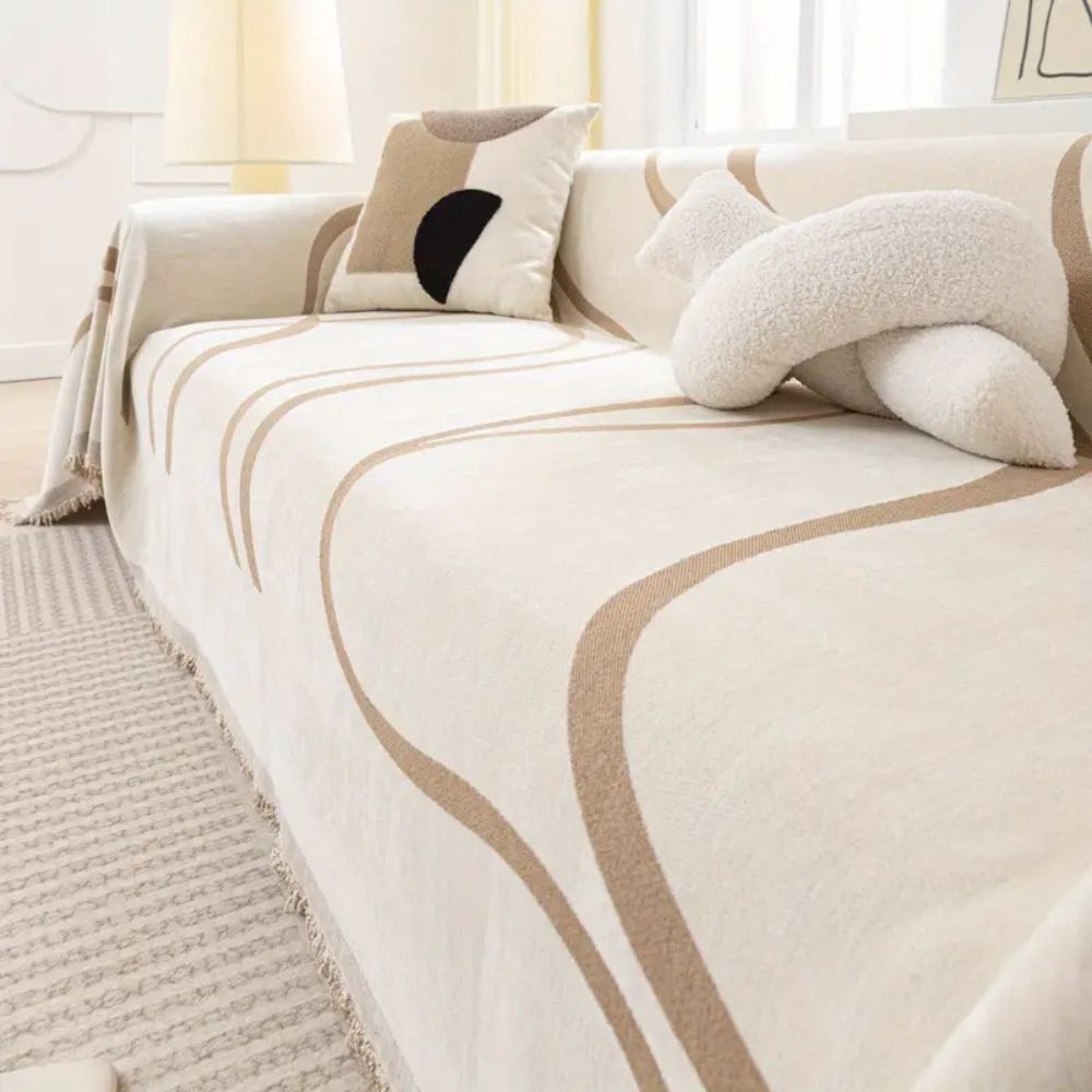 Waveline Bankhoes - Chenille, Antislip Design voor Fauteuils en 3-Zitsbanken 6