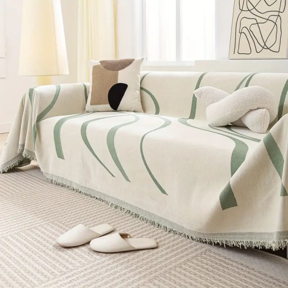 Waveline Bankhoes - Chenille, Antislip Design voor Fauteuils en 3-Zitsbanken 8