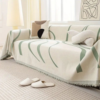 Waveline Bankhoes - Chenille, Antislip Design voor Fauteuils en 3-Zitsbanken 8