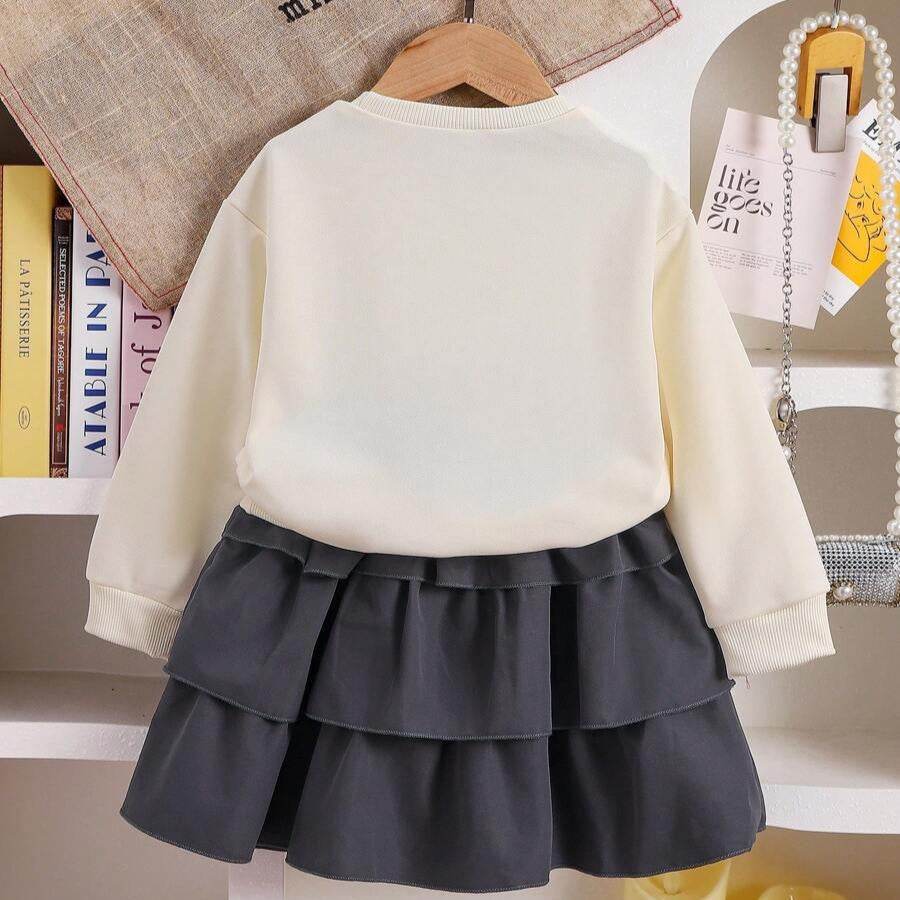BowWhirl™ – Trendy Set met Strikdetail – Meisjes Voorjaar-Herfst Outfit