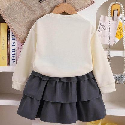 BowWhirl™ – Trendy Set met Strikdetail – Meisjes Voorjaar-Herfst Outfit