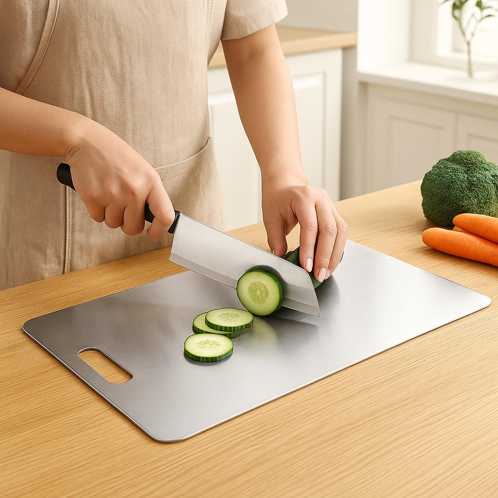 SteelPrep™ – Hygiënisch RVS Snijbord – RVS Snijplank Keuken