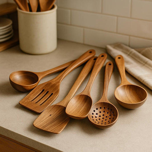 WoodVanta™ – Massief Acaciahouten Keukenset – Houten Keuken Gereedschap