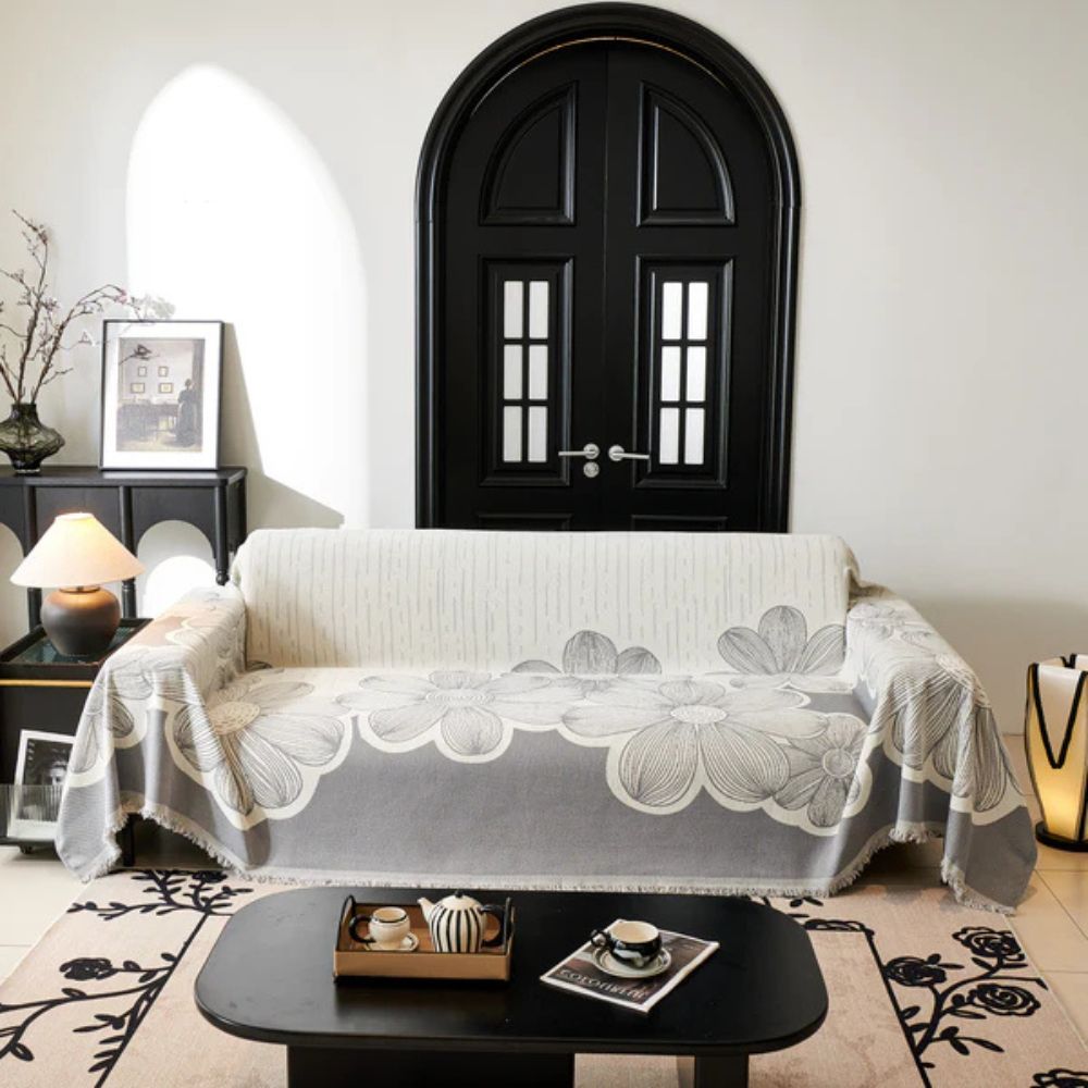 Wilde Bloem Bankhoes - Zachte Chenille, Omkeerbaar Design 2