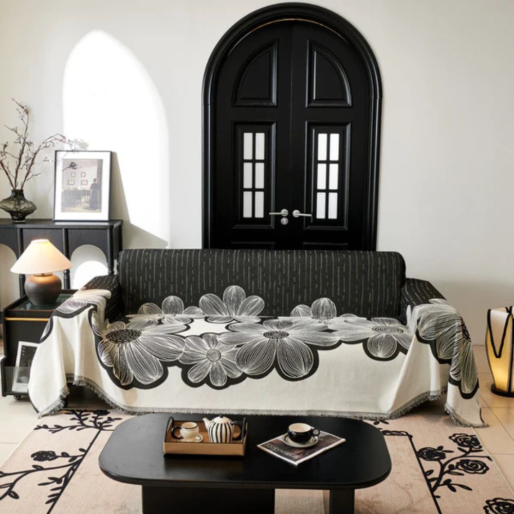 Wilde Bloem Bankhoes - Zachte Chenille, Omkeerbaar Design 3