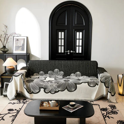 Wilde Bloem Bankhoes - Zachte Chenille, Omkeerbaar Design 3