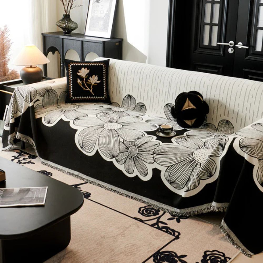 Wilde Bloem Bankhoes - Zachte Chenille, Omkeerbaar Design 5