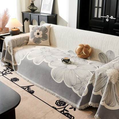Wilde Bloem Bankhoes - Zachte Chenille, Omkeerbaar Design 6