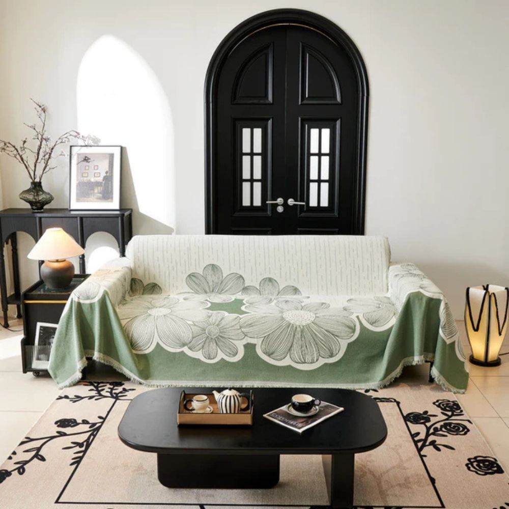 Wilde Bloem Bankhoes - Zachte Chenille, Omkeerbaar Design 7