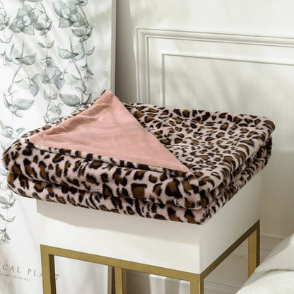 Wilde Plaid - Warme Fleece Deken met Luipaardprint, Zacht Imitatiekonijnbont 3