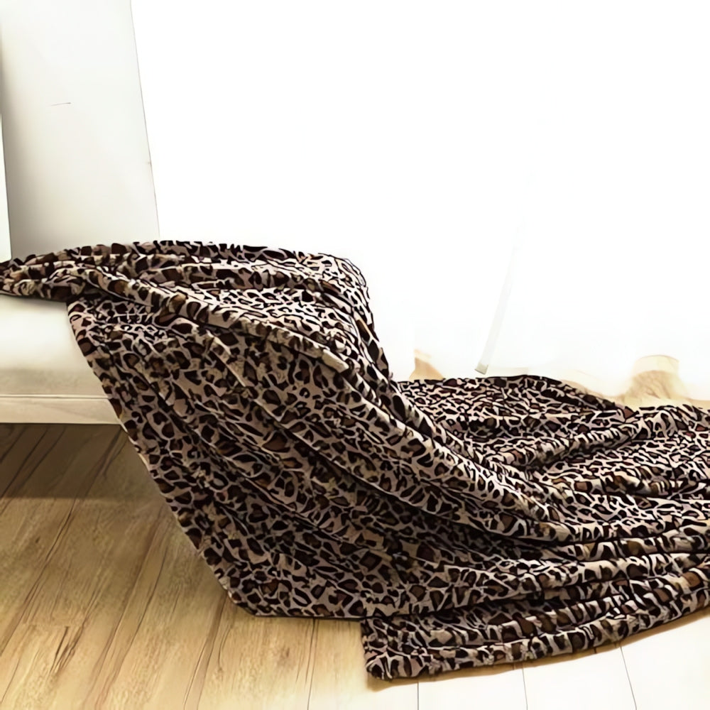 Wilde Plaid - Warme Fleece Deken met Luipaardprint, Zacht Imitatiekonijnbont 6