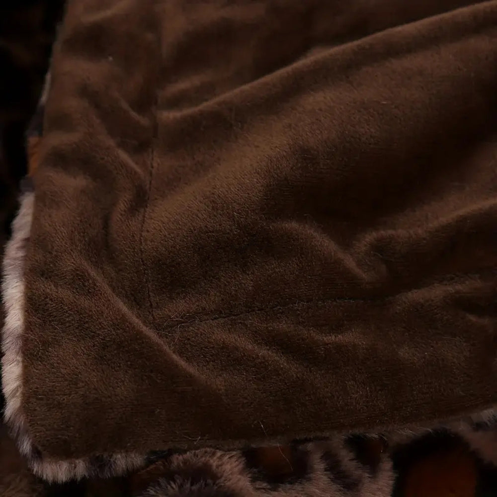 Wilde Plaid - Warme Fleece Deken met Luipaardprint, Zacht Imitatiekonijnbont 7