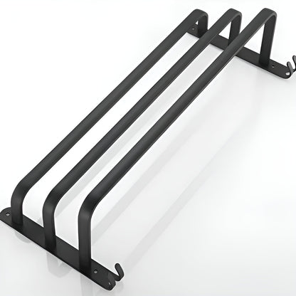 Wilo Wandhanddoekrek - Matzwart Aluminium, Handdoekrek Zonder Boren, 3 Niveaus 1