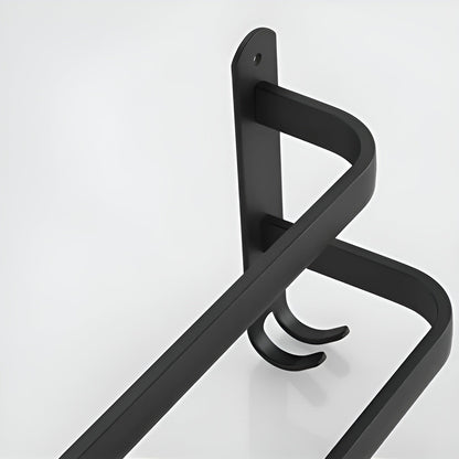 Wilo Wandhanddoekrek - Matzwart Aluminium, Handdoekrek Zonder Boren, 3 Niveaus 6